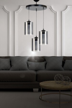 مـنـز-سـيراب 3-قطع أزياء عصرية مزخرفة مصباح عجلة زجاج المدخن - غرفة النوم - غرفة المعيشة - المطبخ - القاعة T - TEKFA