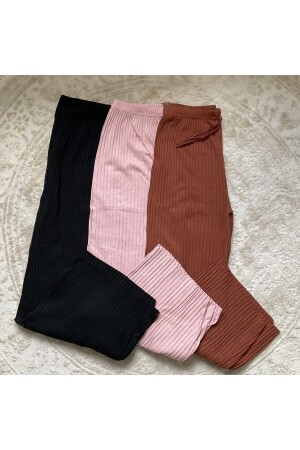 3-teilige bequeme Damen-Cordhose und Trainingsanzug in Schwarz - Rosa - Orange - Lässiger, bequemer Schlafanzug für zu Hause - 3