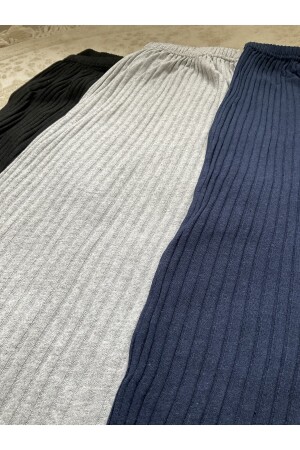 3-teilige Cordhose und Trainingsanzug für Damen in Schwarz – Grau – Marineblau, Freizeit-Pyjama für Zuhause K0109-001 - 3