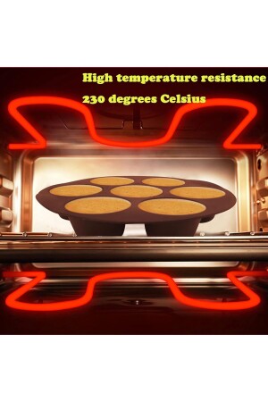 3-teilige praktische Silikon-Airfryer-Backform SCHWARZ, Kleeblatt – Muffin – Ofen mit zwei Fächern – Mikrowelle Hh - 7