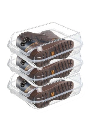 3-teilige transparente Aufbewahrungsbox für Stiefel und Schuhe mit Atmungsfunktion ÖZ-AD-005 - 2