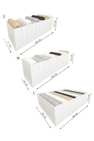 3-teiliger Kleiderschrank-Organizer in den Größen (S) - (M) - (L). Gemischter Mix - 4