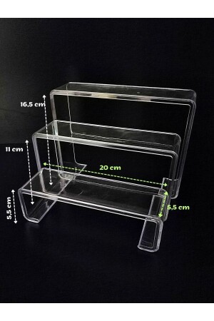 3-teiliger Leiterständer - Schuhständer - 3-teiliges Ständerset Plexi Transparent - 4