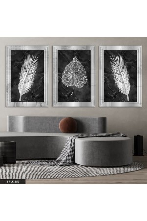 3-teiliger Plexi-Spiegeltisch „Flower Leaf Silver“. - 1