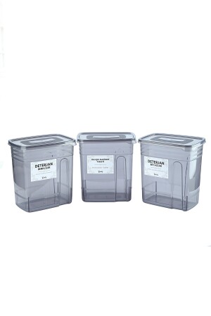 3-teiliges Anthrazit-Geschirrspültabs und Spülmittelfarben – Weiß Dose/Box 3LüAnt2Lt - 3