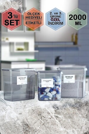 3-teiliges Anthrazit-Geschirrspültabs und Spülmittelfarben – Weiß Dose/Box 3LüAnt2Lt - 5