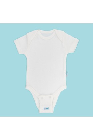 3-teiliges Baby-Body-Verlängerungsgerät (9,5 mm) mit Druckknöpfen Ecru 100 % Baumwolle 12 cm TYC00744503161 - 4