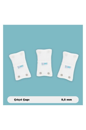3-teiliges Baby-Body-Verlängerungsgerät (9,5 mm) mit Druckknöpfen Ecru 100 % Baumwolle 12 cm TYC00744503161 - 1