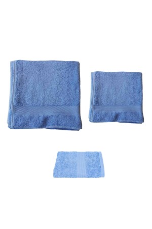 3-teiliges Bade-, Hand-, Gesichts- und Rasierbarthandtuch – blaues Handtuchset – Handtuch ASKGRC000200 - 2
