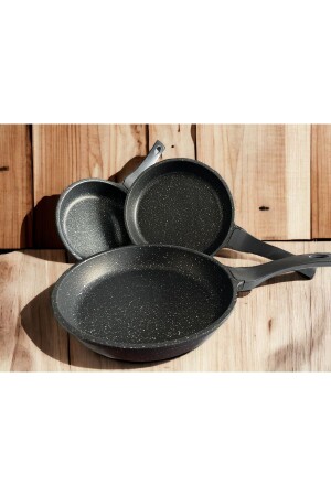 3-teiliges Einhand-Pfannenset aus Gusseisen 20 24 28 cm CookKitchen3-teilig - 2