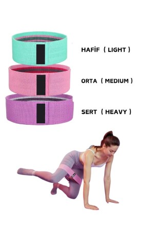 3-teiliges gewebtes Pilates-Widerstandsband für Aerobic-Pilates-Squat-Band CKS60 - 1