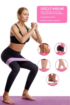 3-teiliges gewebtes Pilates-Widerstandsband für Aerobic-Pilates-Squat-Band CKS60 - 8