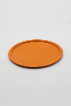 3-teiliges orangefarbenes einzelnes dekoratives Tee-, Kaffee- und Kuchenservice-Präsentationstablett aus Metall, 22 cm, MYT212-SET - 4