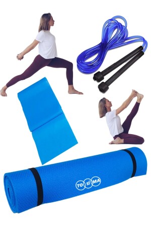 3-teiliges Pilates-Set, Pilates-Matte, Springseil, Widerstandsband, Yoga-Matte, Pilates-Matte - 1