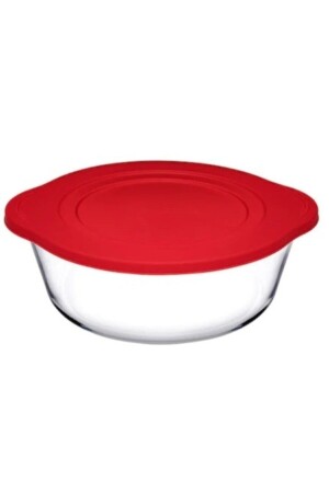 3-teiliges rotes Pyrex-Vorratsbehälter-Set mit Deckel, 2100 cc, 1450 cc, 840 cc, Topf mit Deckel, Mitgift-Set 59001–59123–59133 - 5