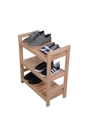 3-teiliges Schuhregal aus massivem, dekorativem Design aus Holz ösgöjm - 6