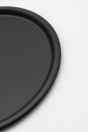3-teiliges schwarzes rundes Tee-, Kaffee- und Serviertablett aus Metall MYT212-SET - 3