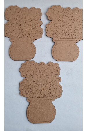 3-teiliges Vasen-Blumen-Malspielzeug aus Holz, Muttertags-Aktivität, Schule, Kindergarten, Kindergarten, Aktivitäts-Kunst-Set - 3