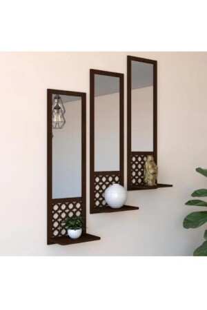 3-teiliges Wanddekorationsregal aus Holz mit marokkanischem Motiv 10K DECOR - 4