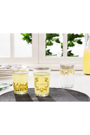 3-teiliges Wasserglas-Set mit Zitronenmotiv, 290 ml, 29877 - 1