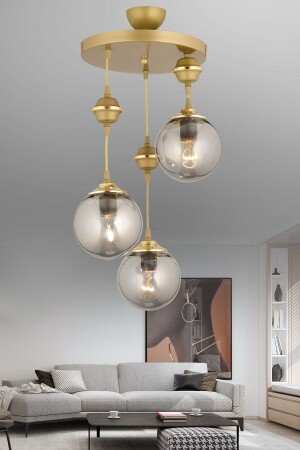 مادة من المصابيح المعلقة من المنتج القديم 3 قطع دخان الكرة الأرضية الزجاج الفاخرة الشنابل TYC00733249764 - Kraliçe