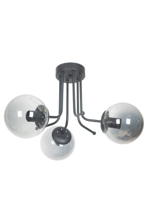 منز-ديزي فاخرة التصميم الحديثة طلاء اللون الأسود خمر الزجاج غرفة المعيشة - المطبخ - غرفة النوم 3-قطع الشنابل TYC007398 - Fer Avize