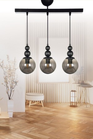 (منز-فينوس) 3 قطع ملكة (شاندليير) مدخنة سوداء - طاولة تناول الطعام الخاصة - غرفة المعيشة - المطبخ - القاعة - غرفة النوم - الم - VEDA AVİZE