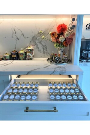 مُنظم الدرج من طول 30 سم، حمولة 13 سم، رفّ التوابل من الزجاج البليكسيكالي (المجّاريس مُستثناءة) BHR - color house