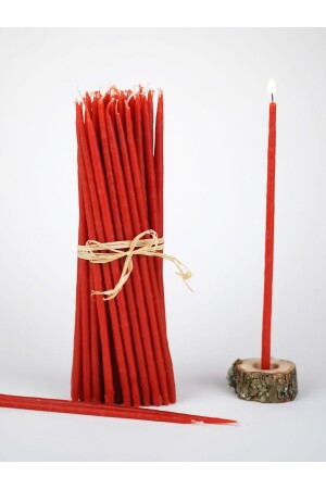 منز-منية الاحتفالية الطقوسية شمعة النحل الشمعة 30 قطع رقيقة رقيقة 20 سم ارتفاع 4-5 مم قطر BLM318 - FRİG LAVANTA TASARIM HEDİYELİK