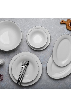 منز-الفضة 30 قطعة عشاء مجموعة ل 6 أشخاص 58YMT000717 - Aryıldız