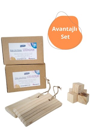 مجموعة من المواد المنزعة من الخشب الطبيعي 30 مكعب و 6 كتب - نفتالين طبيعي بديل SEDIRSET - ZEERO