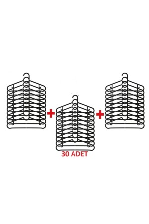 30 Adet Elbise Askısı Genişlik: 39 Cm Pantolon Askısı Etek Askısı - 1