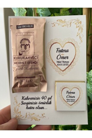 (منز) - صديقة وعد الخصومة زفاف شيكولاته و بطاقة قهوة 30 قطعة (بيللاكارت) - Bella Süs Evi