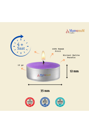 30 Lu Lavanta Kokulu Mor Tealight Mum 58236879311133 - 4