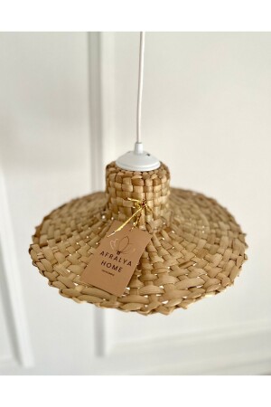 منز-ويكر بامبو رطاني شمعة 30 سم سكندنافي بوهيمية الروستيكية شمعة Pendant مصباح غرفة النوم (المصباح مدرج) - Afralyahome