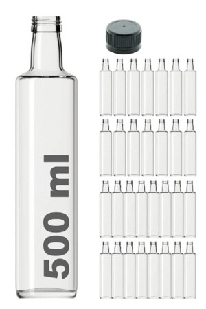 30 Stück Mehrzweck-Dorica-Flasche aus transparentem Glas, rund, 500 ml – mit auslaufsicherem Verschluss MA2175 - 2