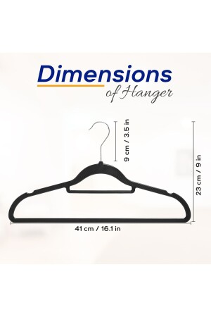 30-teiliger rutschfester Kleiderbügel, rutschfester Kleiderbügel mit Krawatte und Hosenbügel, Schrankbügel, schwarz - 5