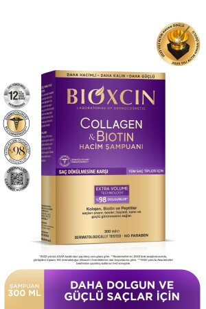 كولاجين وبيوتين مكملة حجم الشامبو 300 مل - كولاجين بيوتين رقيقة الشعر - Bioxcin
