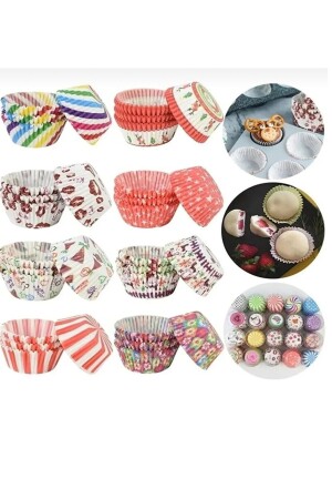 300 Stück bunte Muffin-Cupcake-Formen, Kuchenkapsel, Cupcake-Muffin-Papier-Kuchenform - 1