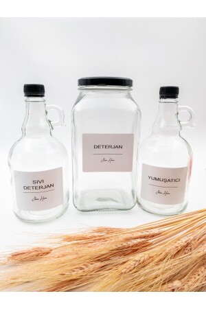 عبوة ملونز الزجاجية للمطهر السوداء غطاء أسود 3000 مل - مرطبة ومطردة سائل زجاجة أسود قبعة 1000 مل جيس000556 - jesse home