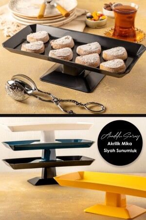 MNZ-30cm ميكا أكريليك تقديم القهوة مع قدم طعم تقديم طبق كعكة الفاكهة كعكة العسل عرض - Anadolu Saray Çarşısı