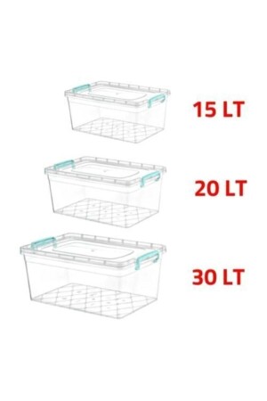 صندوق تخزين بلاستيكي مقفل 30lt+20lt+15lt - Kivi Home