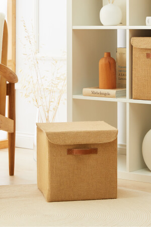 صندوق تخزين مزدوج مع غطاء جوت 30x30x30 - Ocean Home Textile