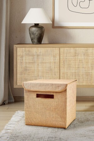 مادة من المنسوجات من المنتجات من الجلد، صندوق الغطاء من الهيكل 30x30x30 ريب. - PRENDİ HOME