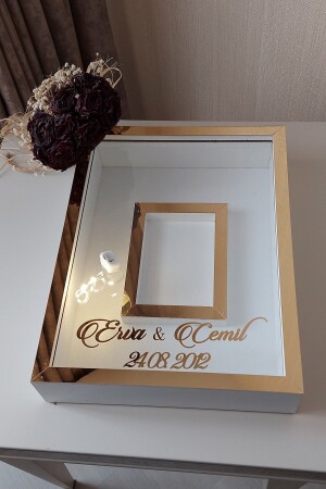 30x40 Cm Gold-beyaz Ledli Fotoğraf Bölümlü Tasarım Gül Kutusu Anı Çerçevesi! Ayna Çerçeve! RCEX13698088 - 8