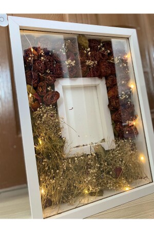 MNZ-30x40 سم LED White Photo Section Design Rose Box Memory Frame! - Verda Çerçeve