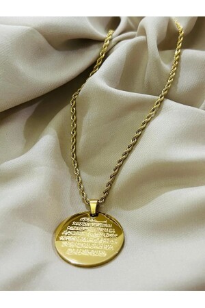 اسم (منز) مكتوب (أيتل) الحاضن المزروع مكتوب بالذهب لون (316 ل) عنق فولاذ لا يوجد هدية تلوث - Ay Tasarım51