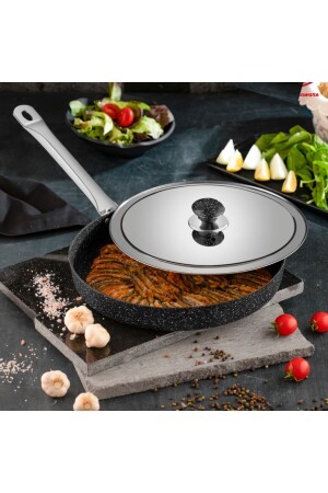 32 Cm Gold Stone Balık Tavası- Yufka Börek Bazlama Balık Kızartma Tavası - Evren