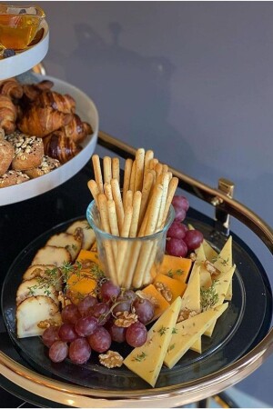 منز-جلاس الجبن خدمة لوحة عرض لوحة مع وعاء في الوسط 32 سم H-11461-9958 - Heritage