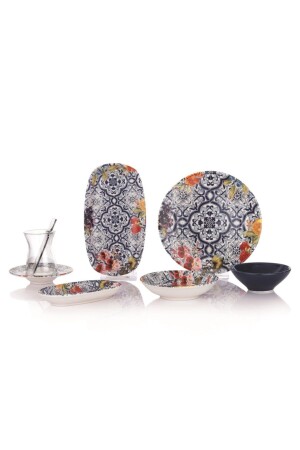 (منز) البحرية (أزرق (صوفي) الفطور مجموعة 32 قطعة (S6415-02001-LAC02 - Schafer